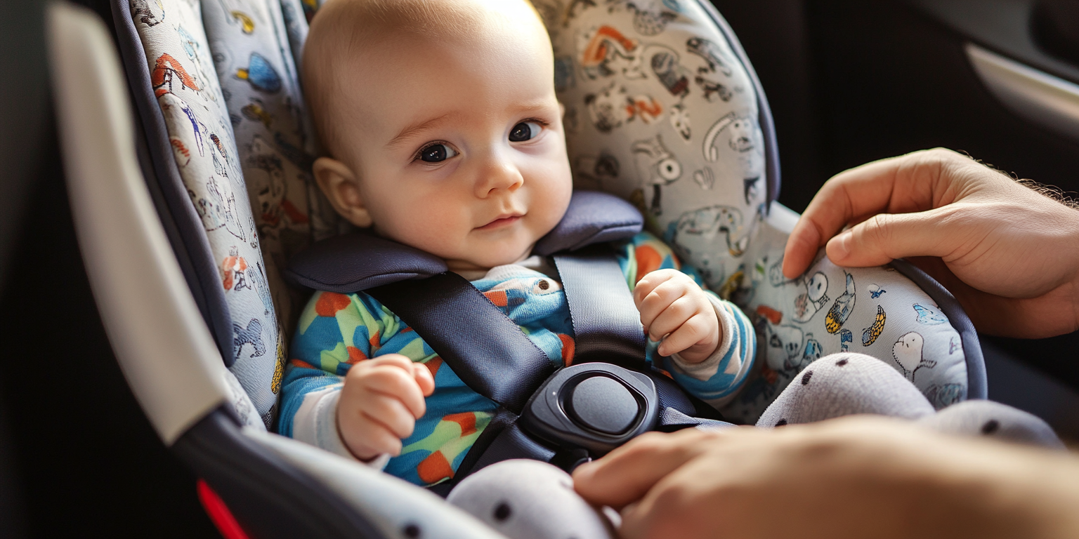 Graco SnugRide 35, infant buckled, chest clip at armpit level, base installed